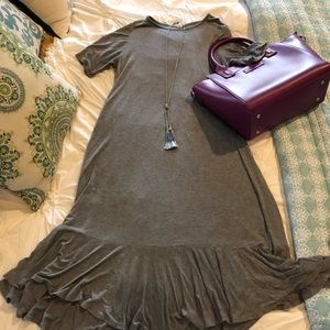 Pink Blush gray ruffle dress